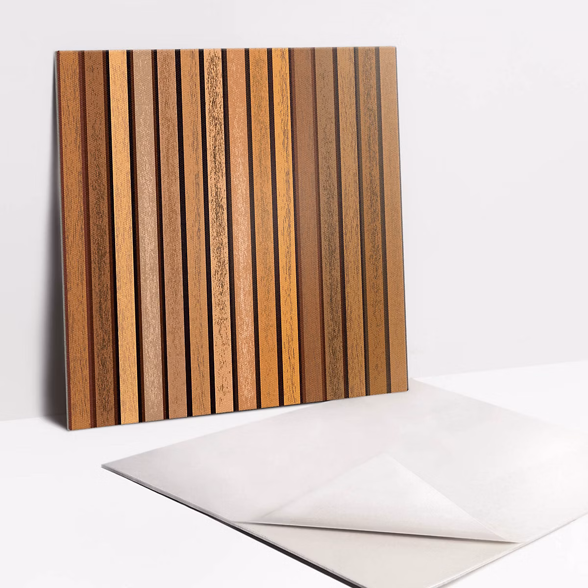 Carreaux vinyle Tulup 30 × 30 cm Lattes de bois 9 pcs