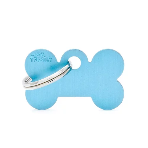 Jardin pour tous：Médaille basic petit os pour chien en aluminium bleu azur