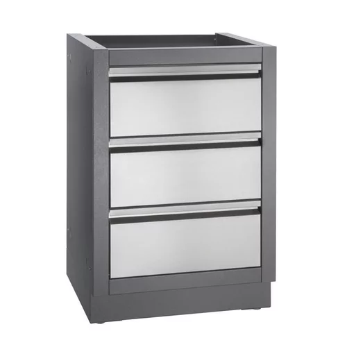Sélection pour vos extérieurs：Meuble 2 tiroirs pour plancha coloris gris Napoleon
