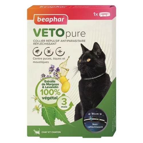 Équipement pour le jardin：Collier pour chat réfléchissant insectifuge Beaphar Vetopure