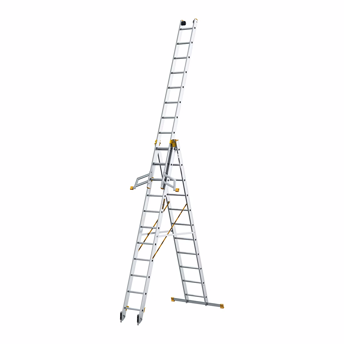 Échelle multifonctionnelle en aluminium DRABEST PRO MAX 3 × 11 échelons 150 kg 1 pièce.