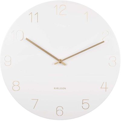 Horloge en métal chiffres gravés Charm (Blanc)