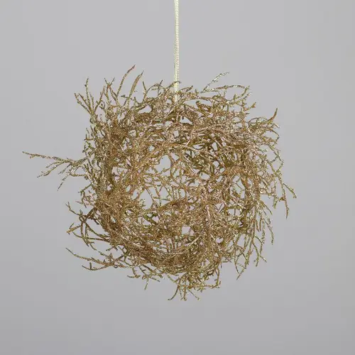 Équipement extérieur：Branche décorative forme boule or - Ø 27 cm