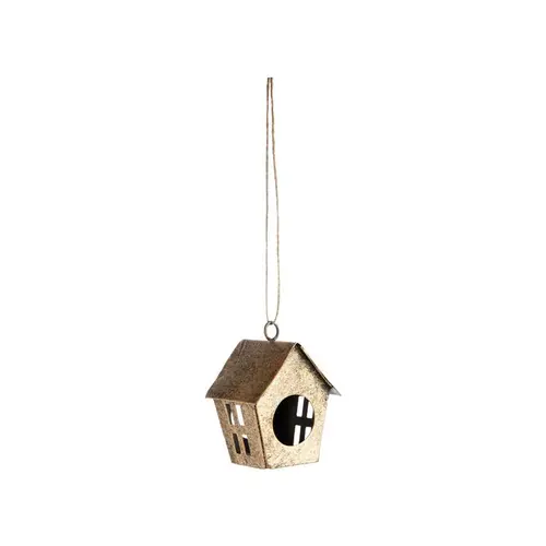 Déco extérieur:Décoration à suspendre petite maison en métal or antique - 5 x 5 x 7 cm
