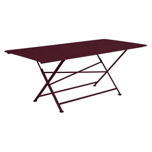 Malin au jardin：Table pliante coloris rouge en acier Cargo Fermob - 190 x 90 x 74 cm