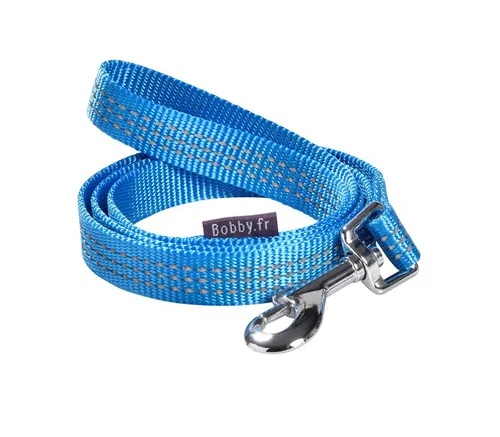 Équipement extérieur:Laisse pour chien en nylon tressé coloris bleu Bobby Safe 25 mm - Taille L