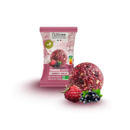 L’allié de vos extérieurs:Boules framboise cassis bio Nüttree Energy-balls - 2 x 15 g