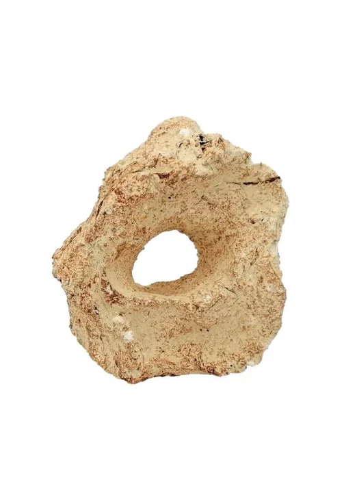 Fonctionnel au jardin:Décor pour aquarium céramique naturelle coloris beige 1 trou Tyrol - Taille S