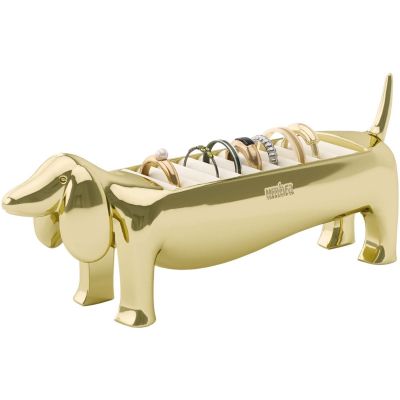 Porte-bagues en zinc en forme d'animaux (Chien teckel)