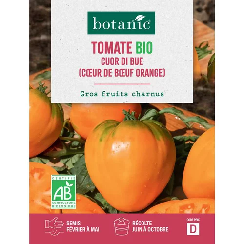 Pour mieux vivre dehors：Graines de tomate oxheart orange bio botanic® - graines à semer