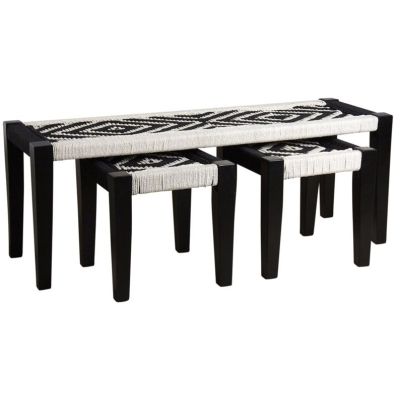 Ensemble berbère banc et tabourets