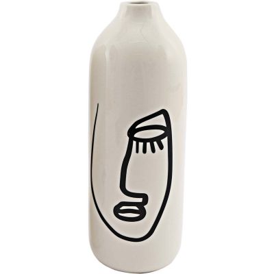 Vase en dolomite motif visage 22 x 8 cm (Modèle 1)