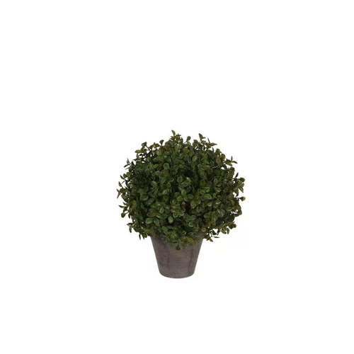 Au quotidien:Boule de Buis vert plante artificielle en pot Stan gris H 30 x Ø 21 cm