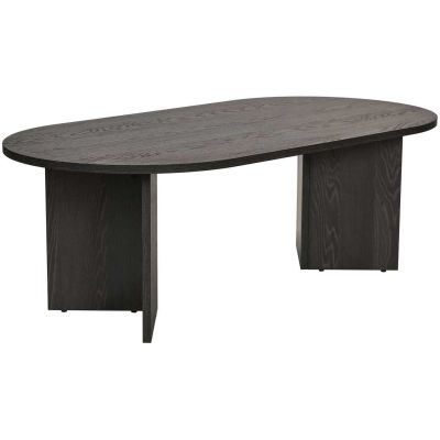Table basse ovale en aggloméré Sable (Bois noir)