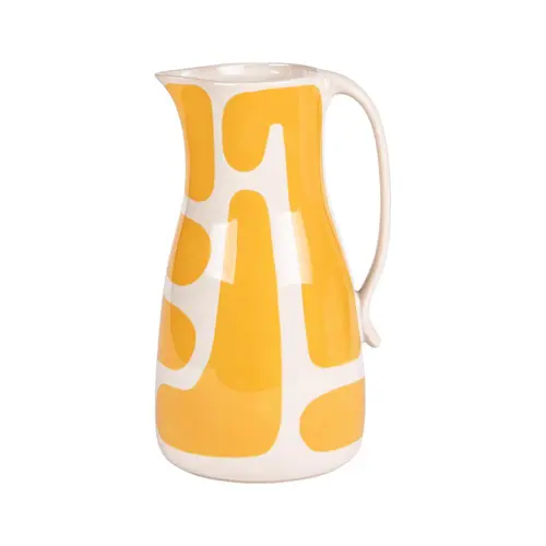 Choix pratique:Pichet en grès jaune et beige Lulli - 1,8 L