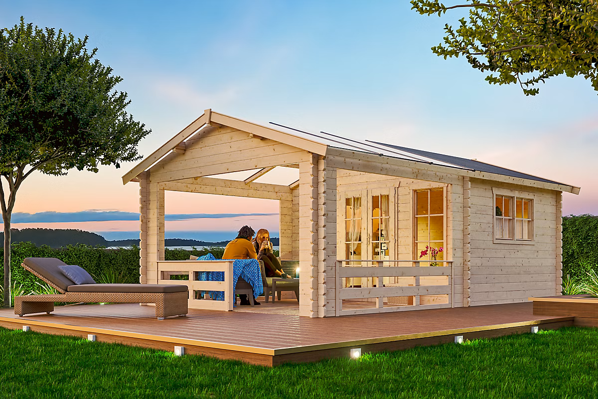 Abri de jardin SKAN HOLZ HOLMESTRAND 380 × 610cm – 45mm, non traité