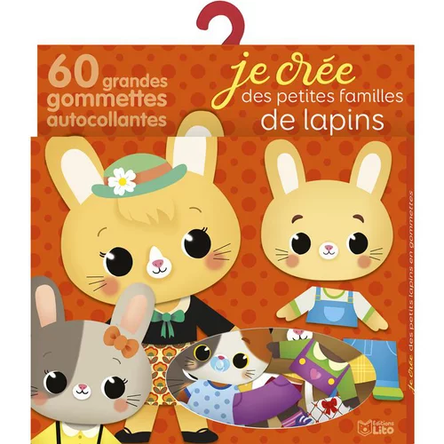 Pour vos aménagements extérieurs:Mes petites familles d'animaux en gommettes “les lapins” Editions Lito