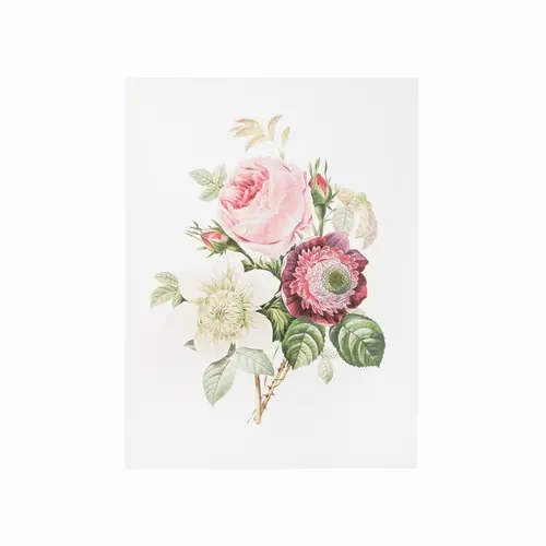 Une idée maline pour l’extérieur：Affiche rose, anémone et clématite - 30 x 40 cm
