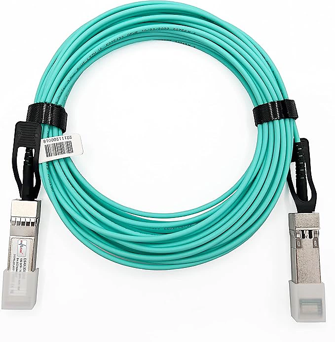 Elfcam – Câble Optique Actif SFP+ à SFP+, 50m, AOC 10 Gbit/s OM3, Ultra Performant, Réseau Professionnels, PC