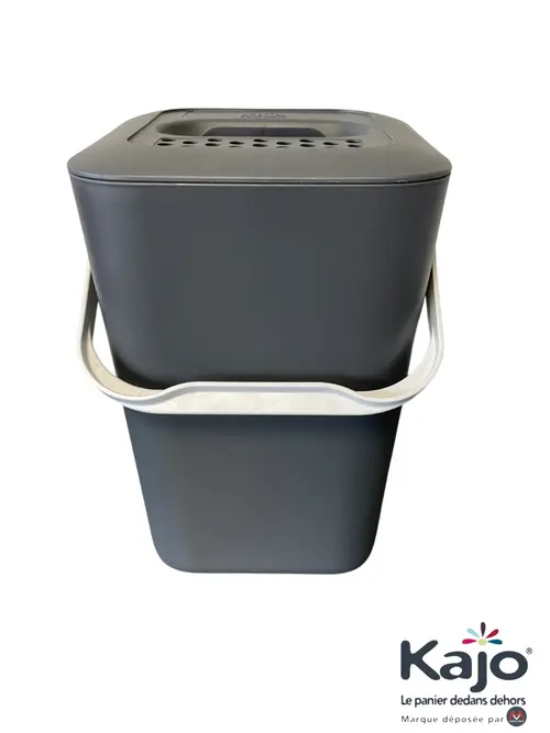 Un choix pratique pour le jardin：Seau à compost bioseau 7,5 L coloris gris en plastique - 20 x 19,5 x 29 cm