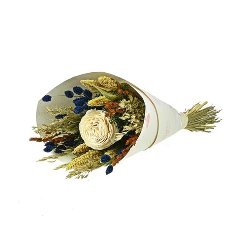 Une sélection pour l’extérieur：Bouquet de fleurs séchées Sola L coloris bleu beige - H 55 cm