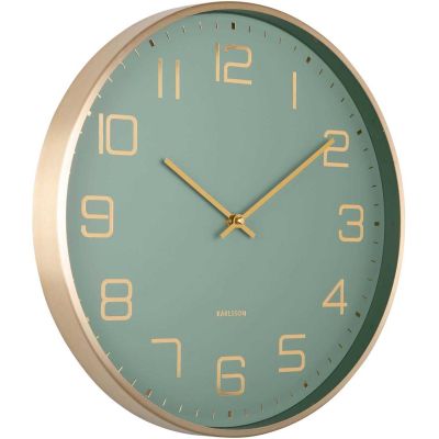 Horloge murale ronde Elegance Glow (Vert)