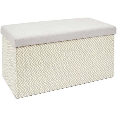 Banc coffre de rangement tressage Mirage (Gris)
