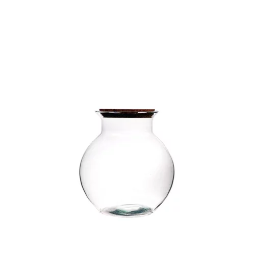 Esprit extérieur：Vase Bose Tulip S & bouchon liège Ø19xH20 cm