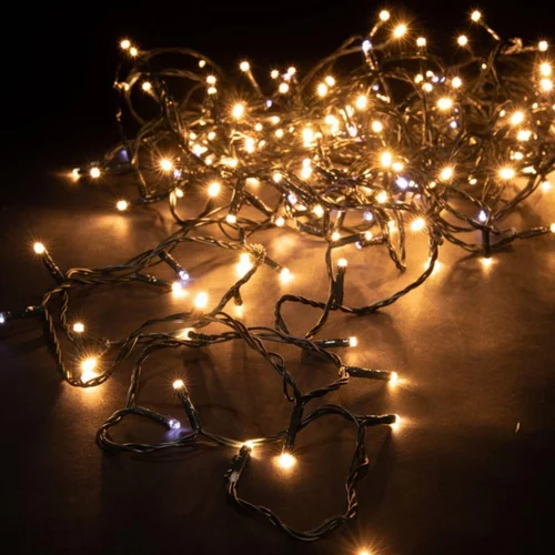 Pour personnaliser vos extérieurs：Guirlande lumineuse LED à lumière fixe blanc chaud sur secteur - 16 m