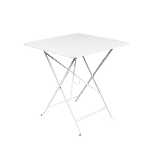 Pour vos envies de jardin:Table carrée pliante Bistro Fermob en acier coloris blanc coton 71 x 71 x 74 cm