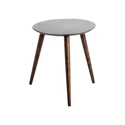 Essentiel maison:Bout de canapé bombé brun en bois de manguier - 37,5 x 36,5 x 38 cm