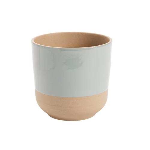 Les essentiels du jardin：Cache-pot en grès Sandstone coloris gris - Ø 20 x H 20 cm