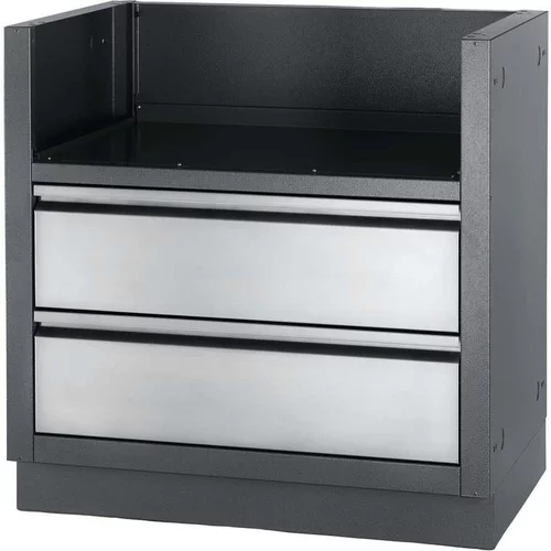 Extérieur solution：Meuble encastrable pour plancha coloris gris argent Napoleon