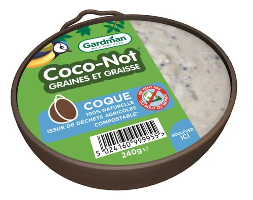 Qualité extérieur：Nourriture pour oiseaux Coco-not nature compostable - 240 g