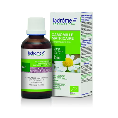 L’essentiel pour l’extérieur:Camomille matricaire extrait de plantes fraîches bio Ladrôme - 50 ml