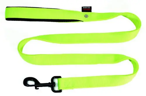 À avoir au jardin：Laisse pour chien en nylon double épaisseur uni coloris vert confort Martin Sellier - Taille L 25/120