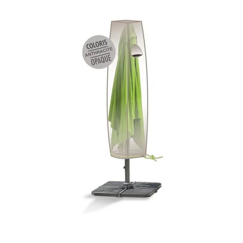 Solution jardin:Housse parasol droit jusqu'à Ø 4 m de coloris anthracite en polyester