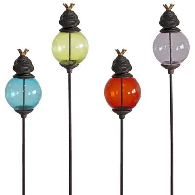 Set de 4 tuteurs boules colorées Animaux (Grenouilles)
