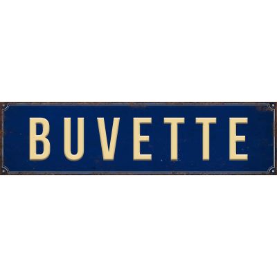 Plaque décorative en métal 45 x 12 cm (Buvette)