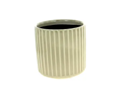 Sélection extérieur：Cache-pot coloris gris en céramique Orchidée - Ø 13,5 x 14 cm