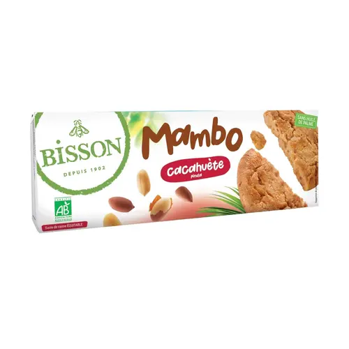 Pour vivre dehors：Biscuits bio cacahuètes Bisson Mambo - 125 g