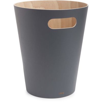 Corbeille en bois avec poignées de transport (Gris)