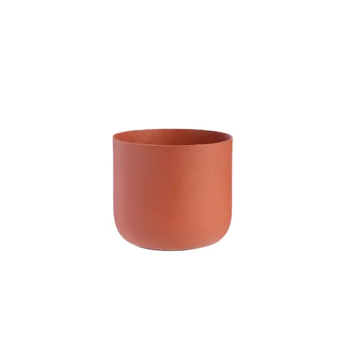 Pour un jardin bien équipé:Cache-pot en zinc coloris terracotta Jasta T3 - Ø 16 x H 15 cm