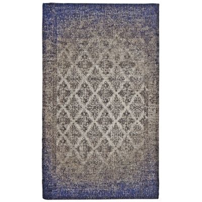 Tapis jacquard bleu (110 cm)