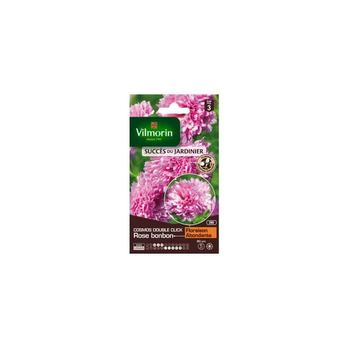 Pensé pour vos extérieurs:Graines de Cosmos double click rose bonbon Vilmorin graines d’exception - graines à semer