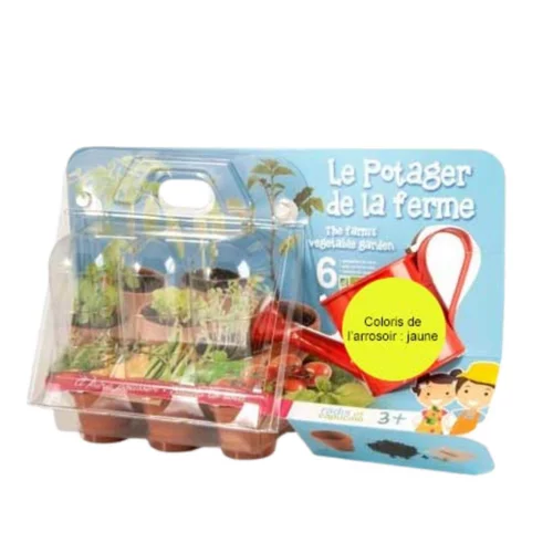 Bien pensé extérieur:Coffret jardinage enfant "Le potager de la ferme" jaune