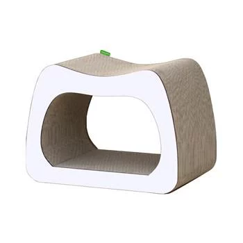 Votre allié à l’extérieur：Griffoir pour chat coloris blanc Wouapy Kaverno - 38 x 28 x 25 cm