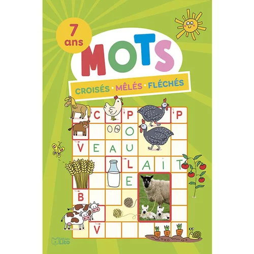 Extérieur plaisir：Livre "Mots croisés mêlés fléchés", thème animaux de la ferme aux Éditions Lito