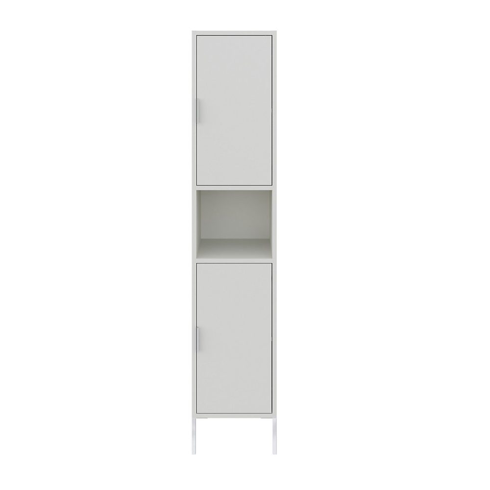 Colonne de salle de bains blanc H.160 cm + 2 pieds réglables chromé H.15 – 6 cm GoodHome Nava