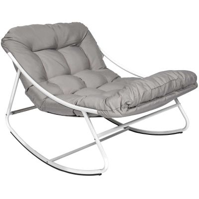 Fauteuil à bascule en métal Tenerife (Beige)